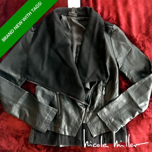 **NEW W TAGS** Nicole Miller Veg Leather Jacket XS